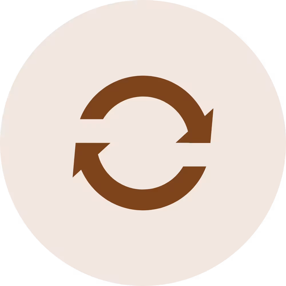Circular arrows icon representing SEO optimization and digital marketing strategies for HVAC companies.