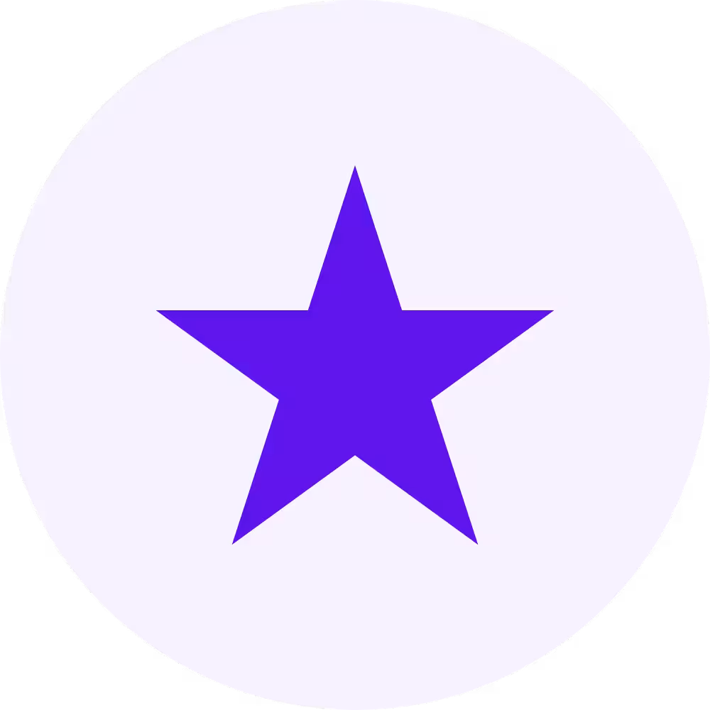 Reputation management icon featuring a purple star in a circular background, symbolizing online reputation enhancement for HVAC businesses.