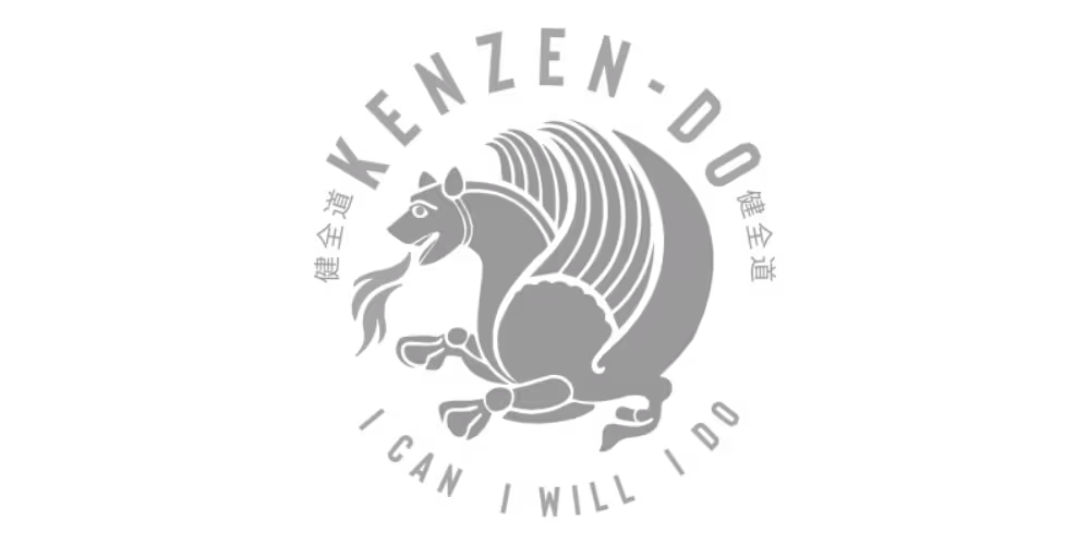 Kenzen-Do logo featuring a stylized creature with the text "KENZEN-DO" and the motto "I CAN I WILL I DO," representing a focus on determination and strength.