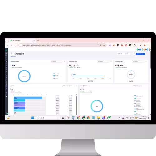 HVAC CRM dashboard on a desktop monitor | RS Gonzales | HVAC marketing software