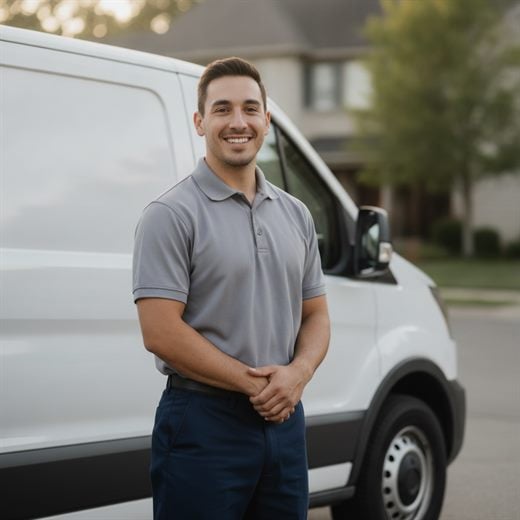 Friendly HVAC technician