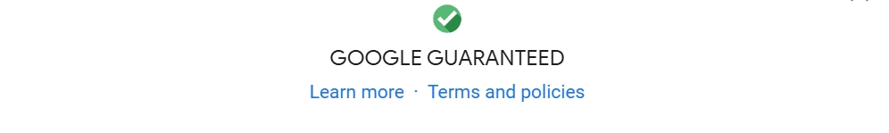 Google Guaranteed badge — green circular checkmark icon shown next to verified HVAC contractor listings on LSA results