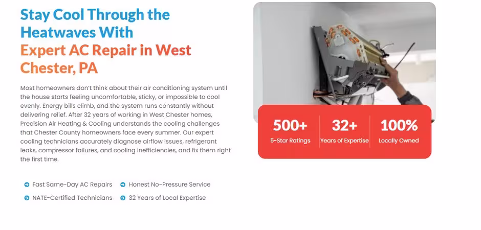 Residential HVAC page written for a stressed homeowner