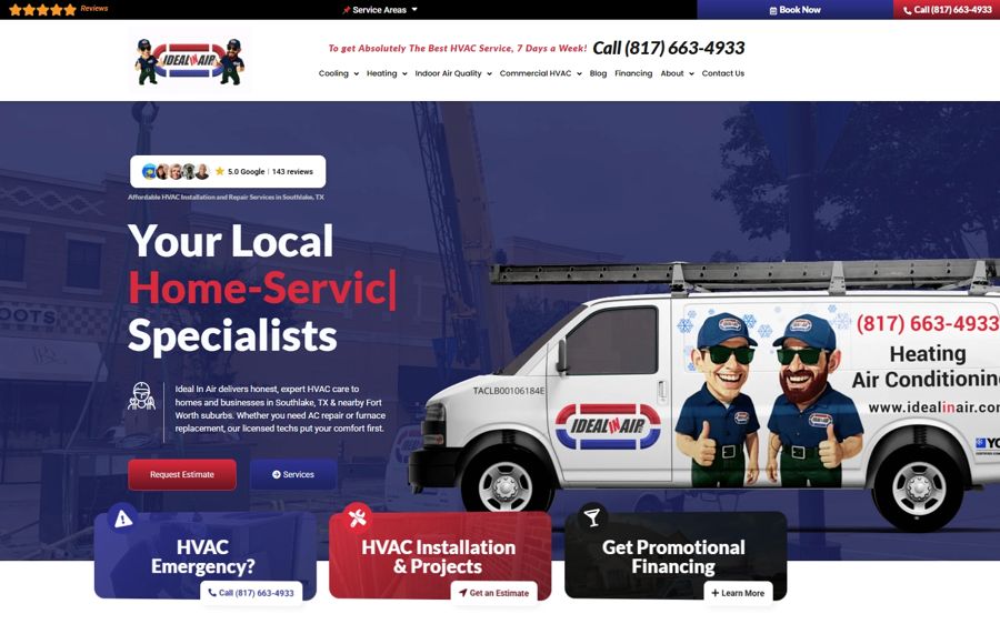 A fully custom HVAC website built around the contractor’s own brand, crew, and trucks